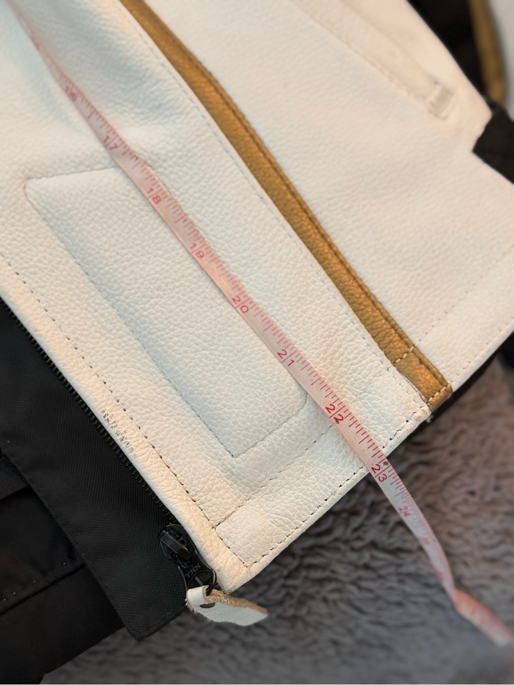 Women’s White & Gold Motorcycle Jacket - Picture 7 of 7